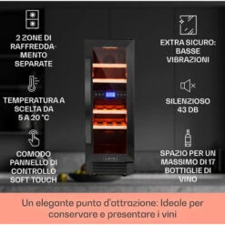 Klarstein Cantinetta-frigo Per Vini Vinovilla 17 Built-In Duo A Due Zone 53l 17 Bott. 3 Colori Anta In Vetro -Negozio Di Elettrodomestici 23123811 2