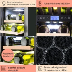 Klarstein Cantinetta-frigo Per Vini Vinovilla 17 Built-In Duo A Due Zone 53l 17 Bott. 3 Colori Anta In Vetro -Negozio Di Elettrodomestici 23123811 5