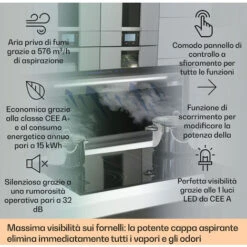 Klarstein Royal Flush Eco Cappa Aspirante, 90 Cm, 576 M³/h, A+ -Negozio Di Elettrodomestici 23702107 2