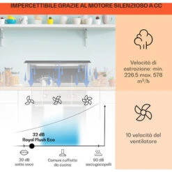 Klarstein Royal Flush Eco Cappa Aspirante, 90 Cm, 576 M³/h, A+ -Negozio Di Elettrodomestici 23702107 3