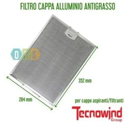 Filtro Cappa Metallico Alluminio Tecnowind 284 Mm X 352 Mm Antigrasso Cappa Aspirante