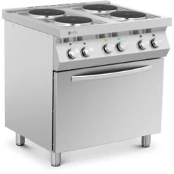 Cucina Elettrica Piano Cottura Elettrico + Forno A Convezione 13.400 W 4 Piastre