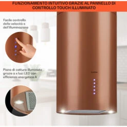 Klarstein Beretta, Cappa A Isola, Ø 35 Cm, Scarico/Ricircolo, 650m³/h, LED, Rame 10 Klarstein Beretta, Cappa A Isola, Ø 35 Cm, Scarico/Ricircolo, 650m³/h, LED, Rame -Negozio Di Elettrodomestici 27196771 4