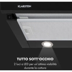 Klarstein Mariana 60 Cappa A Schermo Piatto 500 M³/h Di Scarico LED -Negozio Di Elettrodomestici 30541324 5