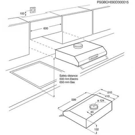 Cappuccio Visiera 60cm 368m3/h Nero - Fht6137b - Faure 5 Cappuccio Visiera 60cm 368m3/h Nero - Fht6137b - Faure - immagine 3