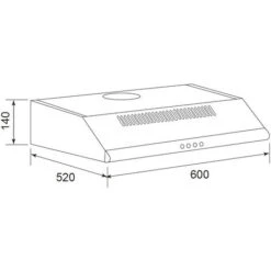Cappuccio Visiera 60cm 344m3 / H Nero - Ahc640bk - Airlux -Negozio Di Elettrodomestici 35232427 3