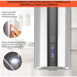 Klarstein Beretta Cappa A Isola Ø35cm Scarico/Ricircolo 650m³/h LED Acciaio Inox -Negozio Di Elettrodomestici 35444384 4