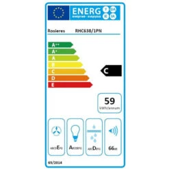 Cappuccio Visiera 60cm 348m3/h Nero - Rhc638/1pn - Rosieres -Negozio Di Elettrodomestici 35449157 2