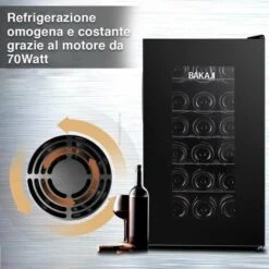Cantina Refrigerante Vino Cantinetta Frigo Elettrica 18 Bottiglie 52Lt 70W Nero 9 Cantina Refrigerante Vino Cantinetta Frigo Elettrica 18 Bottiglie 52Lt 70W Nero -Negozio Di Elettrodomestici 35985872 3