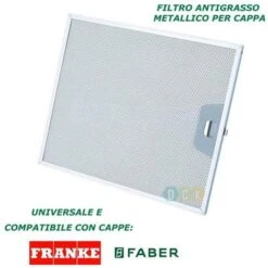 Filtro Cappa Alluminio Metallico 253 X 300 X 8 Mm Antigrasso Faber Universale Franke