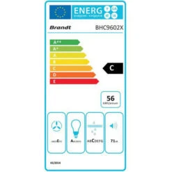 Cappuccio Visiera 60cm 321m3/h In Acciaio Inox - Bhc9602x - Brandt -Negozio Di Elettrodomestici 39021687 2