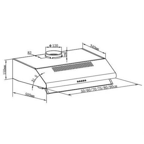 Cappuccio Visiera 60cm 66db 195m3/h Acciaio Inox - Ah1416 - Amica 5 Cappuccio Visiera 60cm 66db 195m3/h Acciaio Inox - Ah1416 - Amica - immagine 3