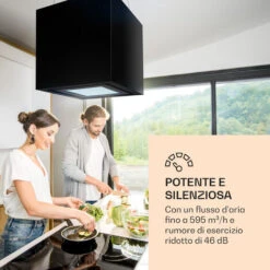 Klarstein Kronleuchter Smart, Cappa A Isola, Controllo Con App, Pannello LED, 595m³/h -Negozio Di Elettrodomestici 39490893 2