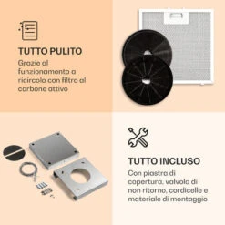 Klarstein Kronleuchter Smart, Cappa A Isola, Controllo Con App, Pannello LED, 595m³/h -Negozio Di Elettrodomestici 39490893 5