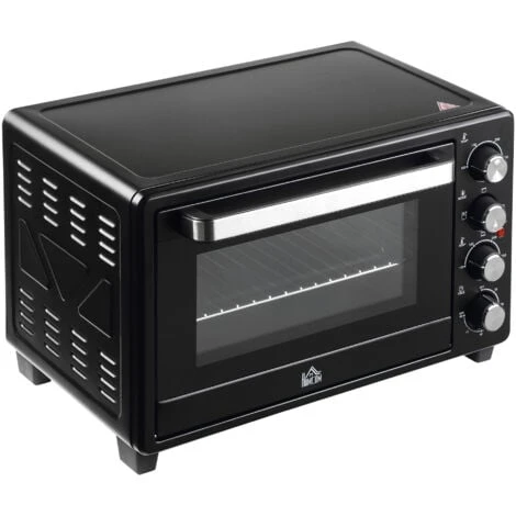 HOMCOM Fornetto Elettrico 32L Regolazione Temperatura E Timer, 3 Modalità Di Cottura E Accessori, 52.2x38.1x33.5cm - Nero 3 HOMCOM Fornetto Elettrico 32L Regolazione Temperatura E Timer, 3 Modalità Di Cottura E Accessori, 52.2x38.1x33.5cm - Nero