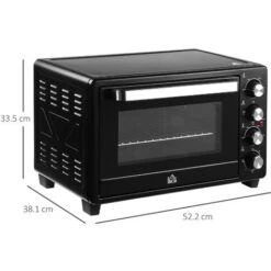HOMCOM Fornetto Elettrico 32L Regolazione Temperatura E Timer, 3 Modalità Di Cottura E Accessori, 52.2x38.1x33.5cm - Nero 9 HOMCOM Fornetto Elettrico 32L Regolazione Temperatura E Timer, 3 Modalità Di Cottura E Accessori, 52.2x38.1x33.5cm - Nero -Negozio Di Elettrodomestici 42725657 3