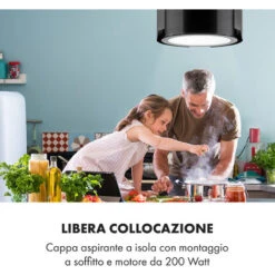 Klarstein Skyfall Smart Island Cappa Aspirante A Isola, Ø45cm, A Ricircolo D'aria, 402m³/ora, LED -Negozio Di Elettrodomestici 47479856 2