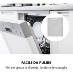 Klarstein Contempo 90, Cappa Aspirante, 175m³/h, LED, Acciaio Inox, Acrilico, Nero -Negozio Di Elettrodomestici 47683328 5