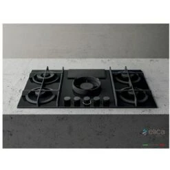 Elica NIKOLATESLA FLAME BL/A/83 Piano Cottura Aspirante A Gas Con Cappa Integrata 4 Fuochi + 1 Ausiliario Vetro Nero + Ghisa PRF0147740 11 Elica NIKOLATESLA FLAME BL/A/83 Piano Cottura Aspirante A Gas Con Cappa Integrata 4 Fuochi + 1 Ausiliario Vetro Nero + Ghisa PRF0147740 -Negozio Di Elettrodomestici 50249421 5
