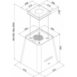 Silverline 4385.5.733.01 Neat Cappa A Isola Sospesa Aspirante Controllo Touch Classe Energetica A+ 4 Velocità Portata 697m3/h 47cm Bianco -Negozio Di Elettrodomestici 54632088 2