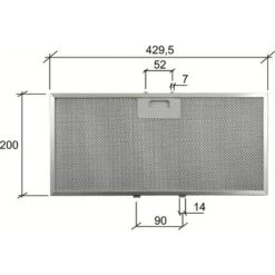 FILTRO CAPPA ELICA GRI00088006A IN ALLUMINIO Mm.429,5x200x9 -- F 246 -Negozio Di Elettrodomestici 55576437 2