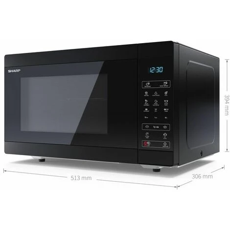 Sharp YC-MG51EB Forno A Microonde Con Grill Capacità 25 Litri Potenza 900W 8 Programmi Automatici Controllo Elettronico Nero 6 Sharp YC-MG51EB Forno A Microonde Con Grill Capacità 25 Litri Potenza 900W 8 Programmi Automatici Controllo Elettronico Nero - immagine 4