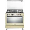DeLonghi De Longhi PEMC 96 ED Linea Premium Cucina A Gas Libera Installazione Forno Elettrico 5 Fuochi Classe Energetica A Bruciatore Tripla Corona Vano Scaldavivande 9 Funzioni 90 Cm Crema -Negozio Di Elettrodomestici 60618326 1