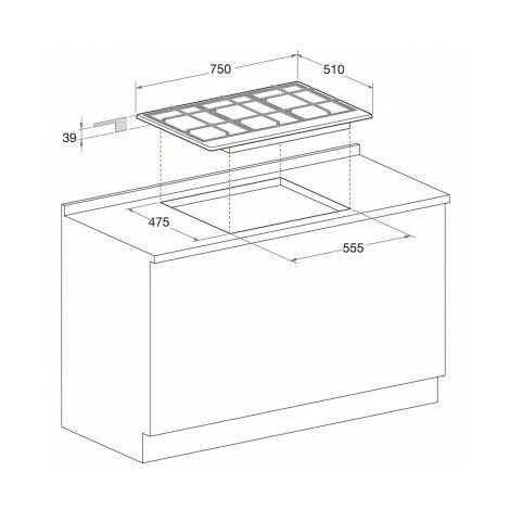 Hotpoint PCN 750 T (AN) R /HA Piano Cottura Gas 5 Fornelli 75 Cm Antracite 6 Hotpoint PCN 750 T (AN) R /HA Piano Cottura Gas 5 Fornelli 75 Cm Antracite - immagine 4