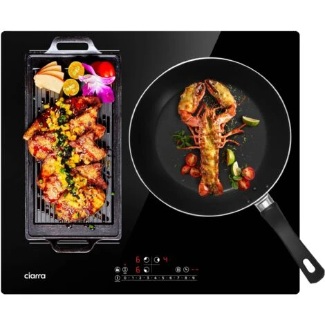 CIARRA Piano Cottura A Induzione Da Incasso, 3 Zone Con Boost E Flexzone, Alta Efficienza Energetica, Controllo Tattile, Nero 3 CIARRA Piano Cottura A Induzione Da Incasso, 3 Zone Con Boost E Flexzone, Alta Efficienza Energetica, Controllo Tattile, Nero