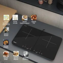CIARRA Piastra Ad Induzione Portatile Con Doppia Zona Cottura E Controllo Touch - Nero 3500W -Negozio Di Elettrodomestici 64996419 3