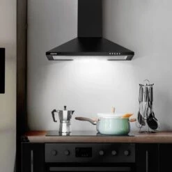 CIARRA Cappa A Parete Piramide 60cm 201BK60 - Nero: 350m³/h Estrazione, 3 Livelli Di Potenza, Filtro A Carbone E Grasso -Negozio Di Elettrodomestici 64996425 4