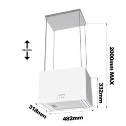 CIARRA Cappa A Isola Smart 48cm CD4850S - Bianco, 3 Velocità, Estrazione 650m³/h, Controllo Wi-Fi, Filtri Rimovibili E Lavabili -Negozio Di Elettrodomestici 64996427 5
