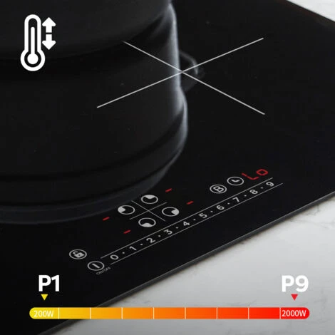 CIARRA Piano Cottura A Induzione Da Incasso Con 4 Zone E Funzione Boost - Nero, 7000W, Controllo Touch 5 CIARRA Piano Cottura A Induzione Da Incasso Con 4 Zone E Funzione Boost - Nero, 7000W, Controllo Touch - immagine 3