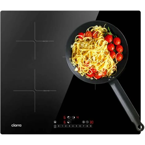 CIARRA - Piano Cottura A Induzione Incasso 3 Zone Con Boost - 6200 W Totali - Controllo Touch - Funzione Di Sicurezza - Colore Nero 3 CIARRA - Piano Cottura A Induzione Incasso 3 Zone Con Boost - 6200 W Totali - Controllo Touch - Funzione Di Sicurezza - Colore Nero