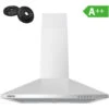 CIARRA Cappa A Parete Piramide 60cm 201SS60 - Acciaio Inox: 350m³/h Estrazione, 3 Livelli Di Potenza, Filtro A Carbone E Grasso -Negozio Di Elettrodomestici 64996459 1
