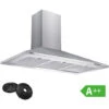 CIARRA Cappa A Parete Piramide 201SS90 Da 90cm - 350m³/h Di Aspirazione 3 Velocità Regolabili Silenziosa -Negozio Di Elettrodomestici 64996476 1