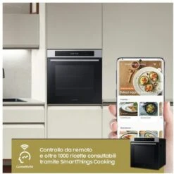 Samsung NV7B4040VBS Forno Elettrico Multifunzione Da Incasso A Vapore Capacità 76 Litri Classe Energetica A 20 Programmi Wi-Fi Vocale Assistente 59,5 Cm Nero/Acciaio Inossidabile -Negozio Di Elettrodomestici 67500779 5