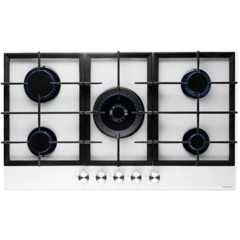 PremierTech PC905GW Piano Cottura A Gas Bianco Da 90cm (86cm) 5 Fuochi In Vetro 3 PremierTech PC905GW Piano Cottura A Gas Bianco Da 90cm (86cm) 5 Fuochi In Vetro
