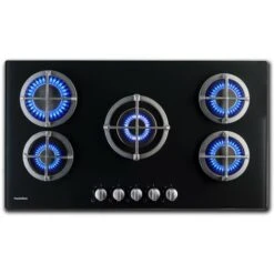 PremierTech PC5G90V Piano Cottura A Gas 5 Fuochi 90cm Vetro Nero -Negozio Di Elettrodomestici 70294359 2