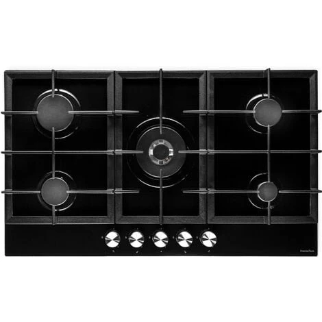 PremierTech PC905G Piano Cottura A Gas 90cm (86cm) Nero 5 Fuochi In Vetro 6 PremierTech PC905G Piano Cottura A Gas 90cm (86cm) Nero 5 Fuochi In Vetro - immagine 4