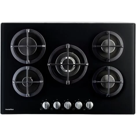 PremierTech PC5G75V Piano Cottura A Gas 5 Fuochi 75cm Vetro Nero 3 PremierTech PC5G75V Piano Cottura A Gas 5 Fuochi 75cm Vetro Nero