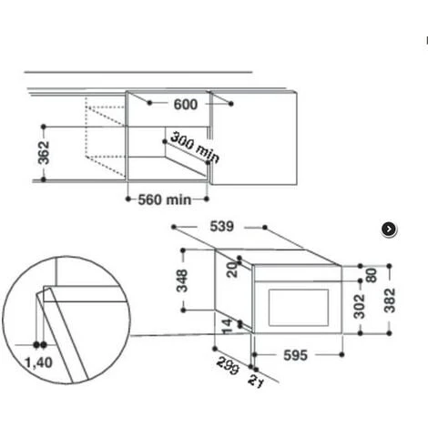 Grill A Microonde 22l 750w Nero - Amw439nb - Whirlpool 4 Grill A Microonde 22l 750w Nero - Amw439nb - Whirlpool - immagine 2