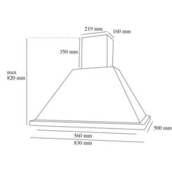 Cappa Con Camino Moderna Design Con Lavagna Cm 83 -Negozio Di Elettrodomestici 75082383 3