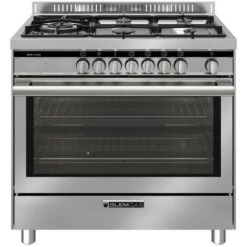 Cucina 90x60 Glem St96tmi 5 Fuochi Tutto Forno Inox Forno Elettrico Termoventilato+grill Elettrico Cl. A+