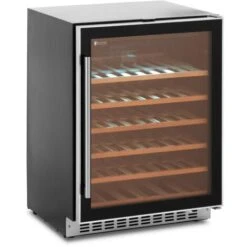 Cantinetta Frigo Per Vino 46 Bottiglie LED 135 L Nera, Argento
