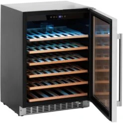 Cantinetta Frigo Per Vino 46 Bottiglie LED 135 L Nera, Argento -Negozio Di Elettrodomestici 77083019 4