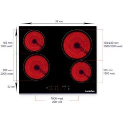 PT-PC4C PremierTech Piano Cottura 4 Fuochi Vetroceramica 60cm Elettrico Da Incasso Display Led Touch Control Vetro Front Smussato 9 PT-PC4C PremierTech Piano Cottura 4 Fuochi Vetroceramica 60cm Elettrico Da Incasso Display Led Touch Control Vetro Front Smussato -Negozio Di Elettrodomestici 77553662 3