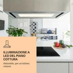 Klarstein Remy Brilliant Edition- Cappa A Isola, 90 Cm, 609 M³/h, Classe Energetica A, LED, Vetro 8 Klarstein Remy Brilliant Edition- Cappa A Isola, 90 Cm, 609 M³/h, Classe Energetica A, LED, Vetro -Negozio Di Elettrodomestici 77559352 2