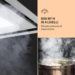 Klarstein Remy Brilliant Edition- Cappa A Isola, 90 Cm, 609 M³/h, Classe Energetica A, LED, Vetro 10 Klarstein Remy Brilliant Edition- Cappa A Isola, 90 Cm, 609 M³/h, Classe Energetica A, LED, Vetro -Negozio Di Elettrodomestici 77559352 4