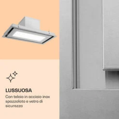 Klarstein Remy Brilliant Edition- Cappa A Isola, 90 Cm, 609 M³/h, Classe Energetica A, LED, Vetro 11 Klarstein Remy Brilliant Edition- Cappa A Isola, 90 Cm, 609 M³/h, Classe Energetica A, LED, Vetro -Negozio Di Elettrodomestici 77559352 5